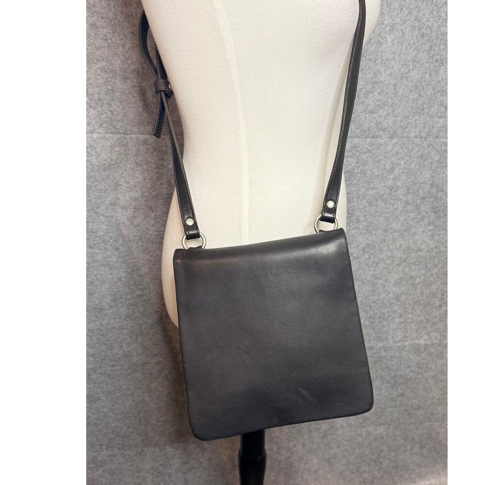 Vintage Coach Chelsea Slim Flap 9473 Black Brown Leather Crossbody Bag Y2K